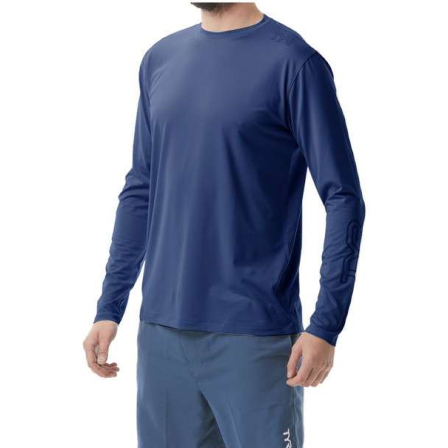 Rash Guards * | Tyr Men'S Sun Defense Long Sleeve Shirt 2023