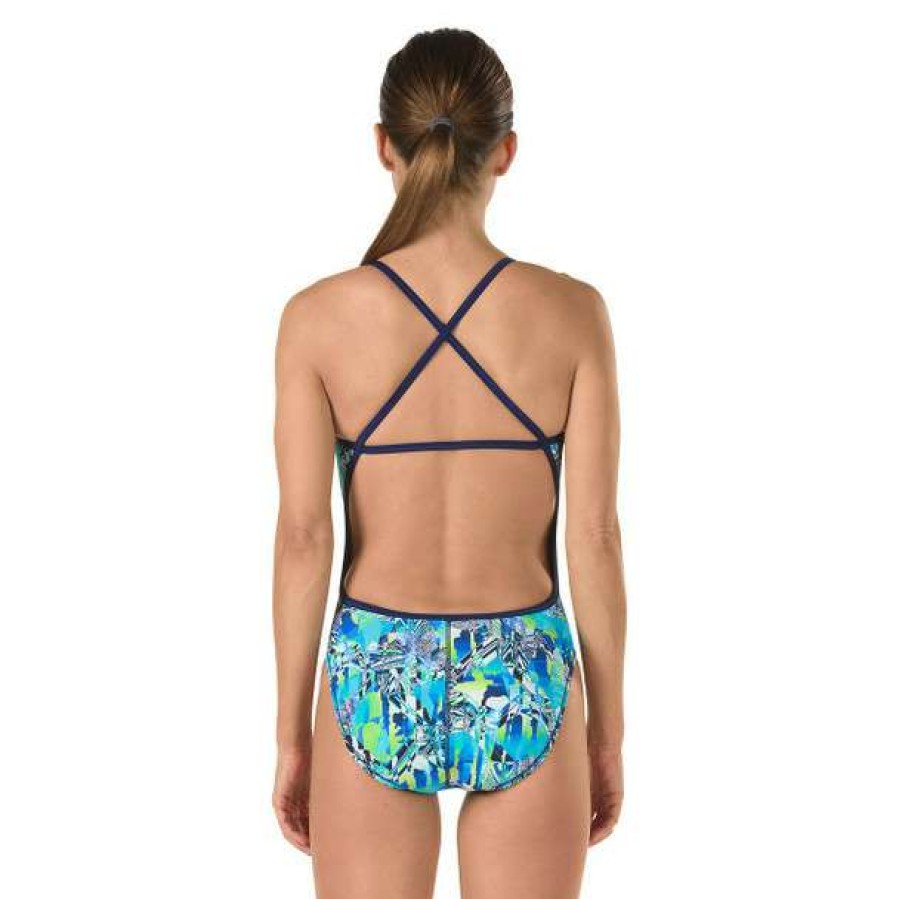 One-Piece Swimsuits * | Speedo Women'S Race Space Cross Back Swimsuit 2017