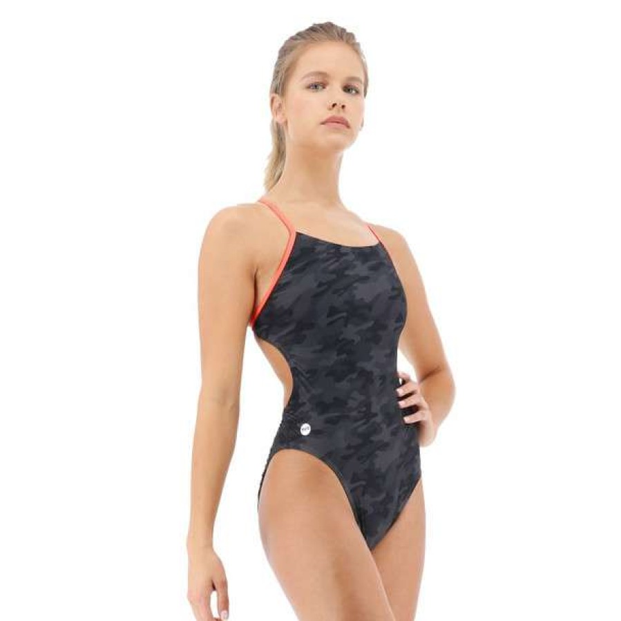 One-Piece Swimsuits * | Tyr Women'S Blackout Camo Cutoutfit Swimsuit 2023