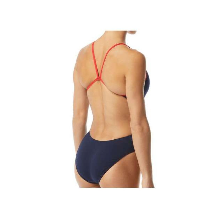 One-Piece Swimsuits * | Tyr Women'S Tyr Big Logo Usa Cutoutfit Swimsuit 2021