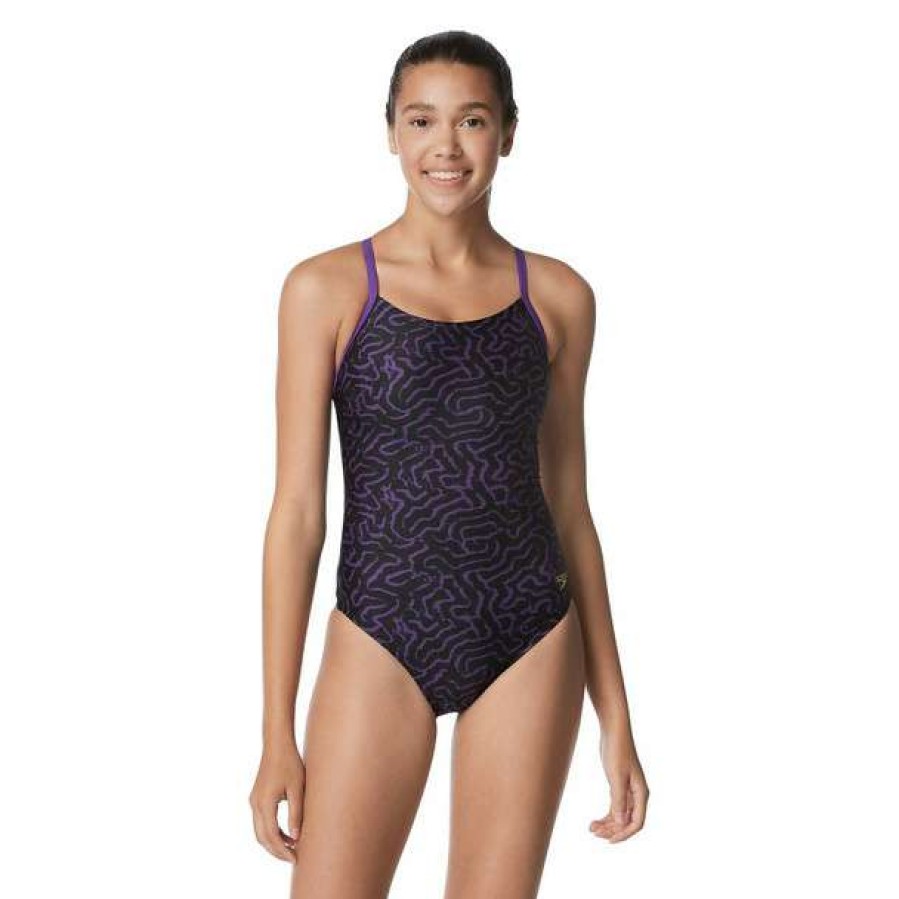 One-Piece Swimsuits * | Speedo Women'S Race Maze Flyback Swimsuit 2023