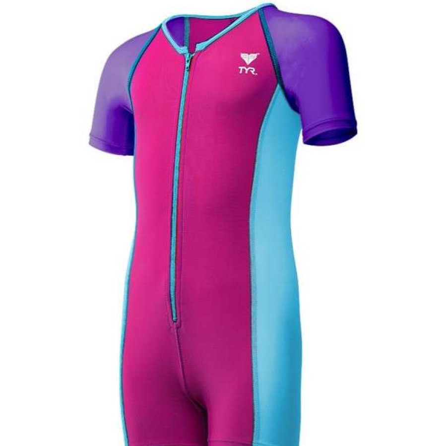 Youth Swim Wear * | Tyr Girls Solid Thermal Swim Suit 2019