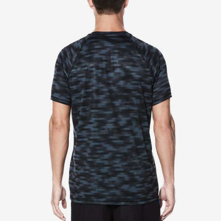 Rash Guards * | Nike Men'S Blurred Short Sleeve Hydroguard 2018