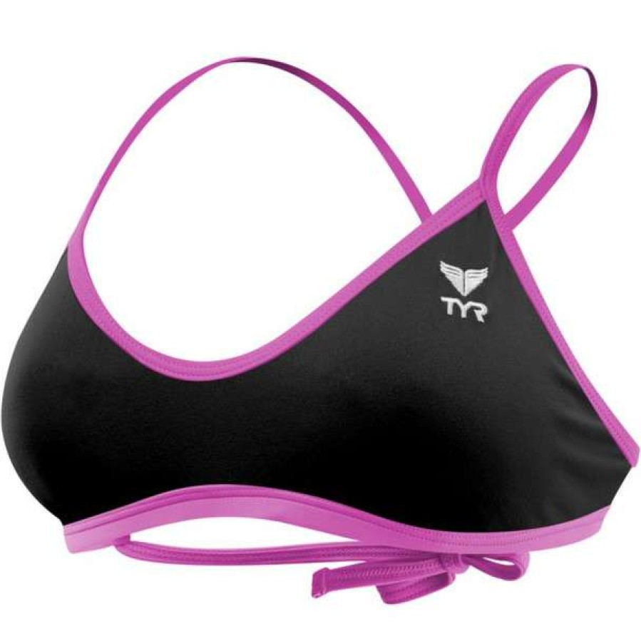 Two-Piece Swimsuits * | Tyr Women'S Solid Crosscutfit Tieback Top 2020