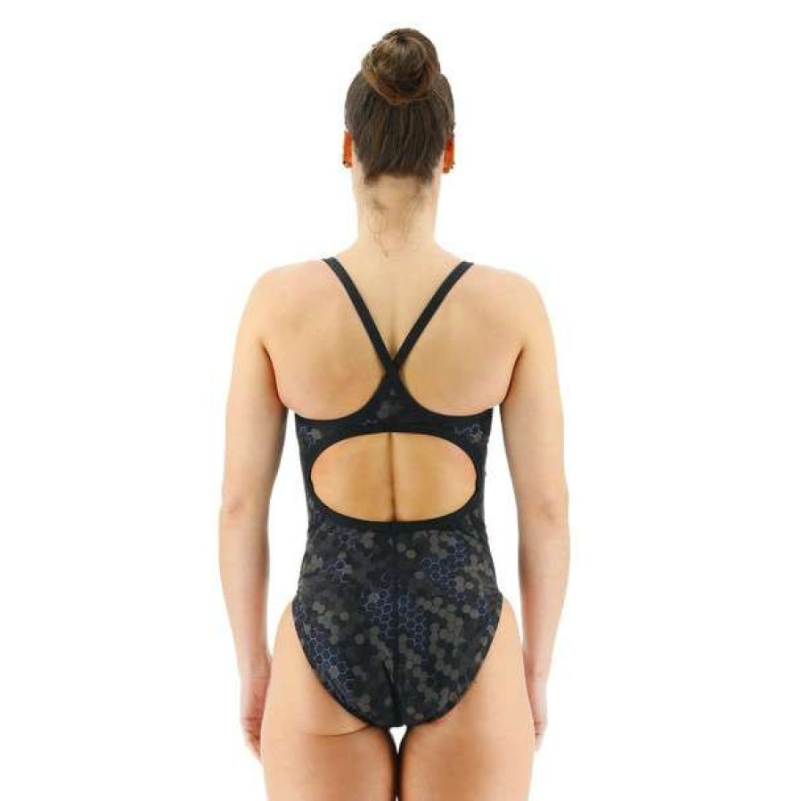 One-Piece Swimsuits * | Tyr Women'S Carbon Hex Diamond Controlfit Swimsuit 2023