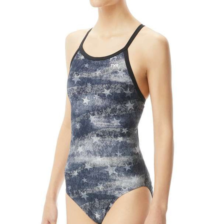 One-Piece Swimsuits * | Tyr Women'S American Dream Diamondfit Swimsuit 2022