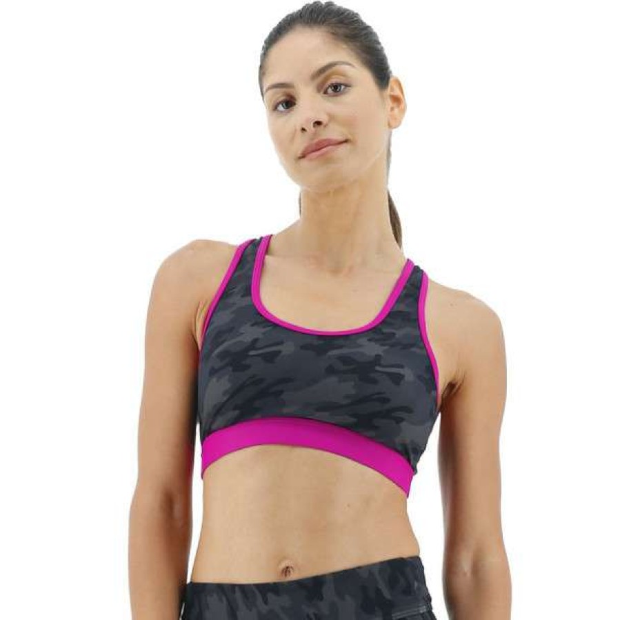 Two-Piece Swimsuits * | Tyr Women'S Blackout Camo Lyn Racerback Bikini Top 2023